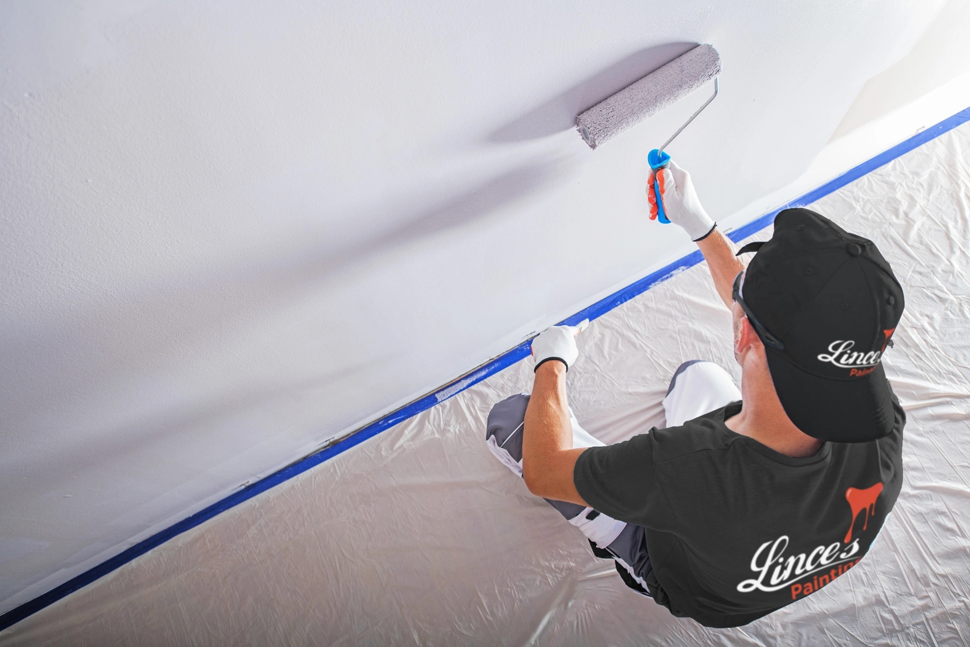 Fresh paint supplies on a job site